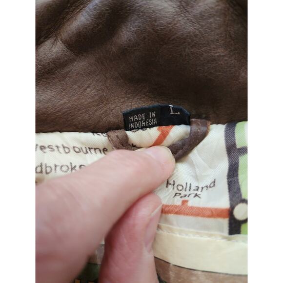 Urban Equipment Vintage Men's Large Leather Suede Aviator Jacket - Picture 10 of 11